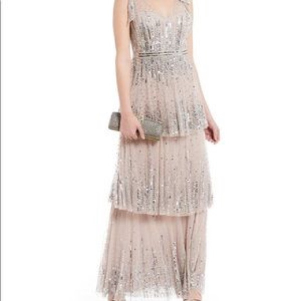 Gianni Bini skyler illusion tiered sequin gown